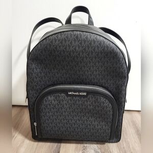 Michael Kors Jaycee Large Logo Black Backpack - New Without Tags